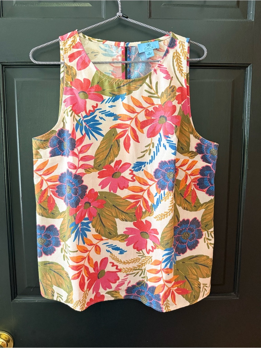 Cynthia Rowley Floral Tank Top - Pink, Blue, Green